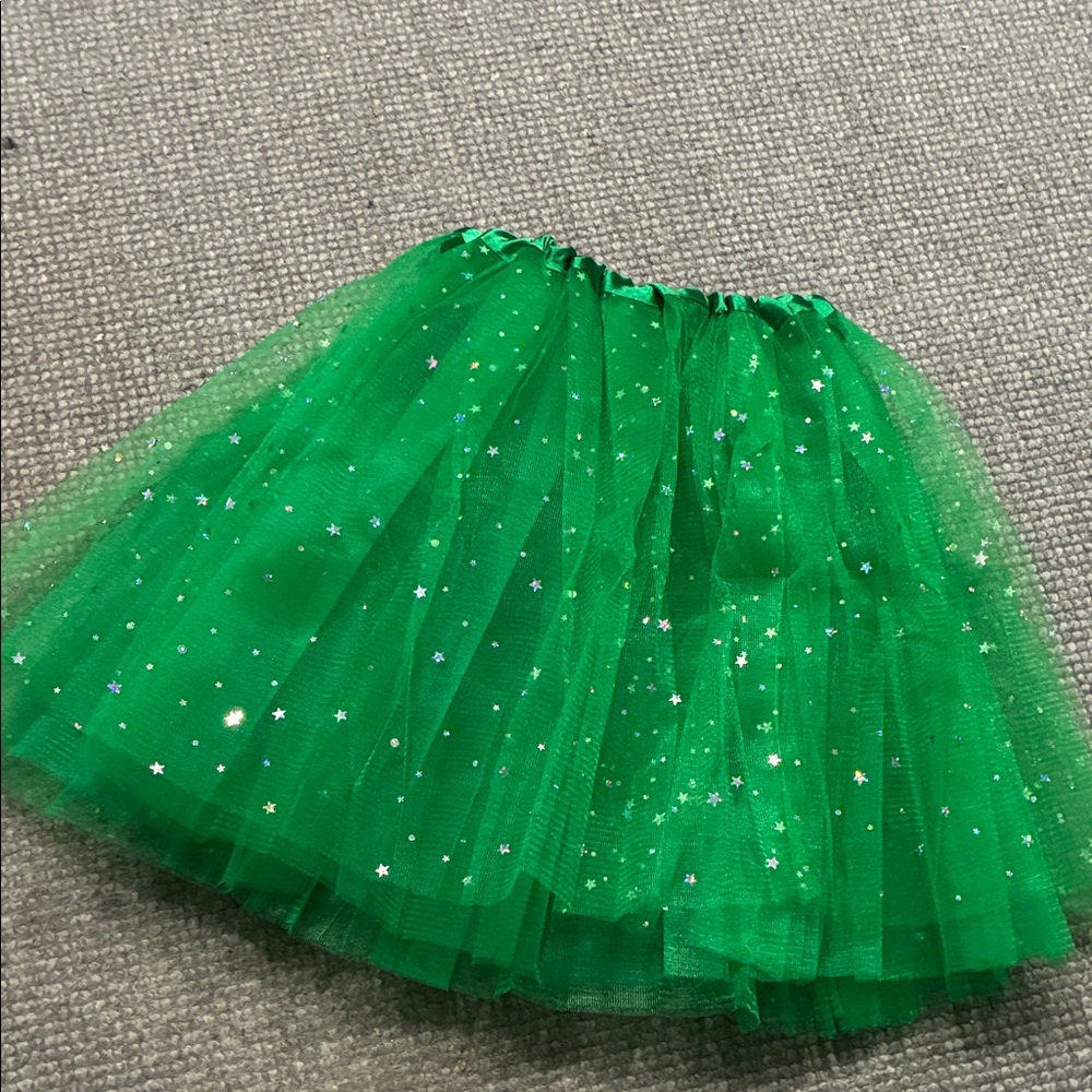 St Patrick’s day Tulle Skirt with Silver Stars Fun Novelty